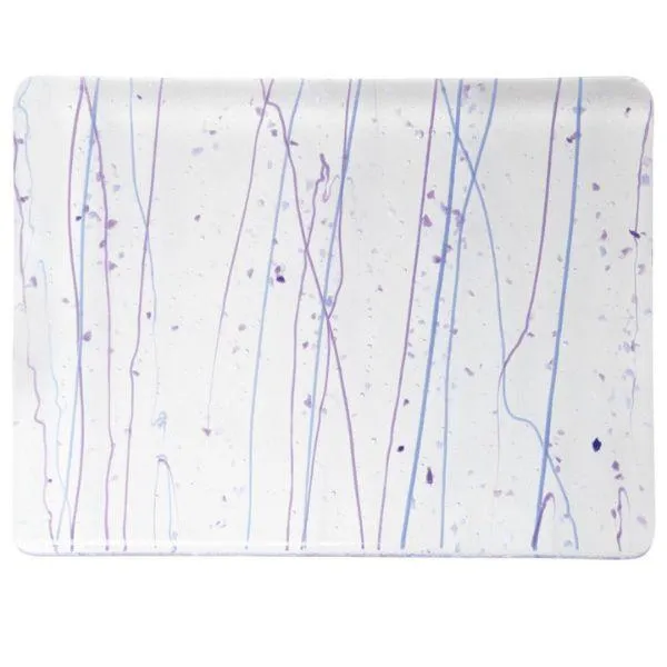 Bullseye Glass Neo-Lavender & Purple Frit, Cobalt Blue & Purple Streamers Mardi Gras COE90