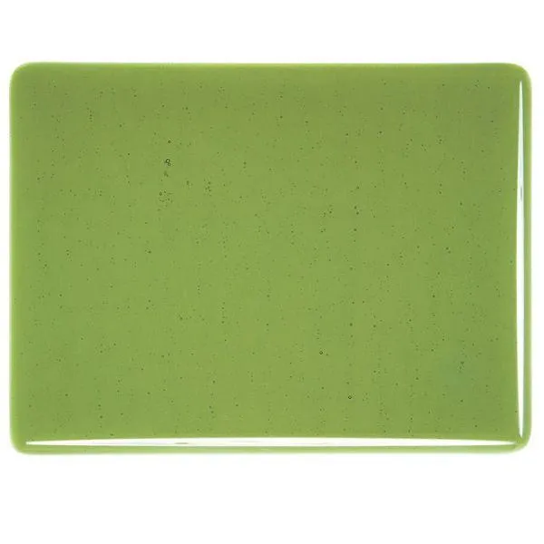 Bullseye Glass Olive Green Transparent, Double-rolled, 3mm COE90
