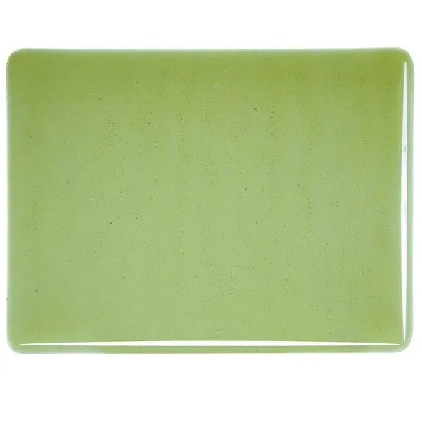 Bullseye Glass Olive Green Transparent, Thin-rolled, 2mm COE90