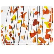Bullseye Glass Orange, Yellow & Red Fractures with Black Streamers on Clear COE90