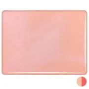 Bullseye Glass Peach Blush Opalescent, Double-rolled, 3mm COE90