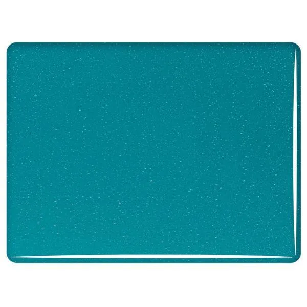 Bullseye Glass Peacock Blue Transparent, Thin-rolled, 2mm COE90