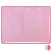 Bullseye Glass Pink Blush Opalescent, Double-rolled, 3mm COE90