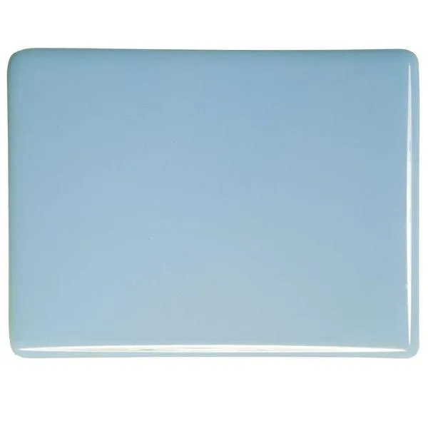 Bullseye Glass Powder Blue Opalescent, Double-rolled, 3mm COE90