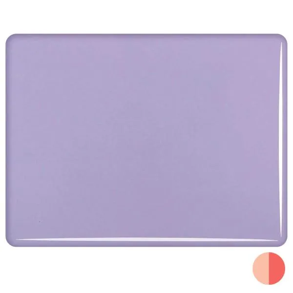 Bullseye Glass Purple Blush Opalescent, Double-rolled, 3mm COE90