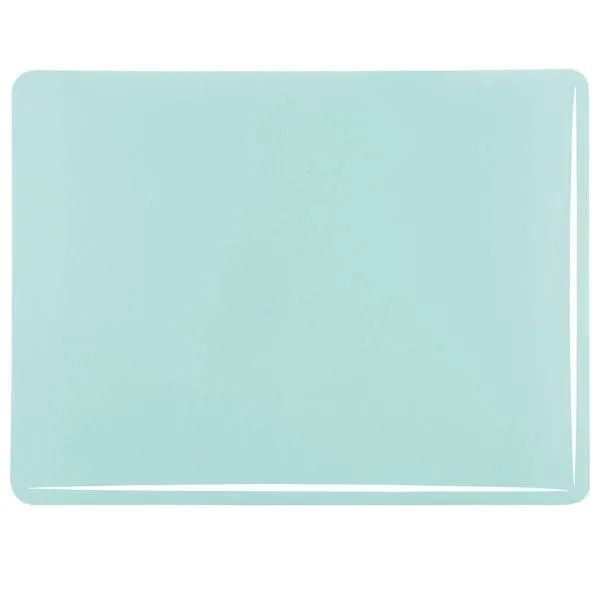 Bullseye Glass Robin's Egg Blue Opalescent, Double-rolled, 3mm COE90