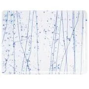 Bullseye Glass Royal Blue, Cobalt Blue & Light Aqua Frit with Blue Streamers on Clear COE90