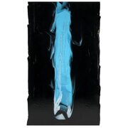 Bullseye Glass Special Production Black, White, Turquoise Double Cascade, Double-rolled, 3mm COE90