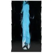 Bullseye Glass Special Production Black, White, Turquoise Double Cascade, Double-rolled, 3mm COE90