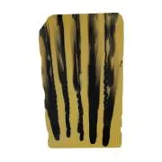 Bullseye Glass Special Production French Vanilla With Black Stripes, Double-rolled, 3mm COE90