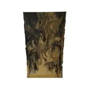 Bullseye Glass Special Production French Vanilla with Blue Black Wispy Streaky Double-rolled, 3mm COE90