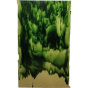 Bullseye Glass Special Production Light Amber Transparent with Aventurine Green Transparent Streaky, Double-rolled, 3mm COE90