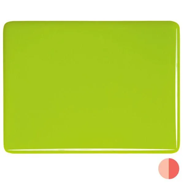 Bullseye Glass Spring Green Opalescent, Double-rolled, 3mm COE90