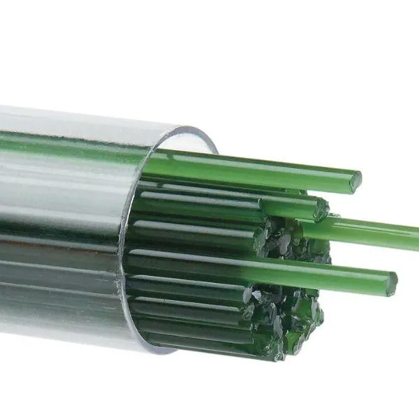 Bullseye Glass Stringers Dark Forest Green Opalescent COE90