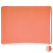 Bullseye Glass Sunset Coral Transparent, Thin-rolled, 2mm COE90
