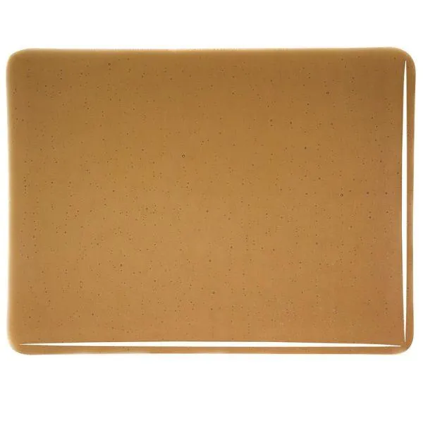 Bullseye Glass Tan Transparent, Double-rolled, 3mm COE90
