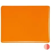 Bullseye Glass Tangerine Orange Opalescent, Double-rolled, 3mm COE90