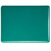 Bullseye Glass Teal Green Opalescent, Double-rolled, 3mm COE90