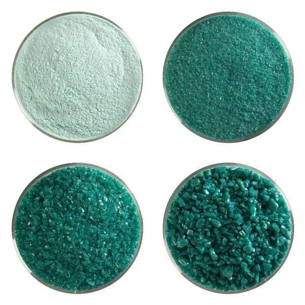 Bullseye Glass Teal Green Opalescent Frit COE90