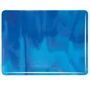 Bullseye Glass Turquoise Blue, Deep Royal Blue Streaky, Double-rolled, 3mm COE90