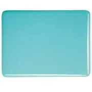Bullseye Glass Turquoise Blue Opalescent, Double-rolled, 3mm COE90