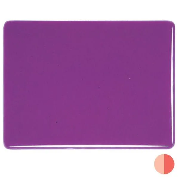 Bullseye Glass Violet Transparent, Double-rolled, 3mm COE90