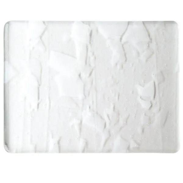 Bullseye Glass White Fractures with Clear Streamers on Clear COE90