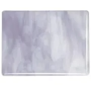 Bullseye Glass White, Lavender Blue Opal Streaky, Double-rolled, 3mm COE90