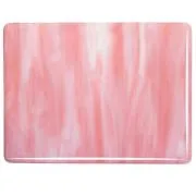 Bullseye Glass White Opal, Salmon Pink Opal Streaky, Double-rolled, 3mm COE90