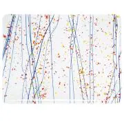 Bullseye Glass Yellow, Blue & Red Frit, Blue Streamers Mardi Gras COE90