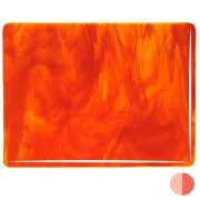 Bullseye Glass Yellow, Red Streaky, Double-rolled, 3mm COE90