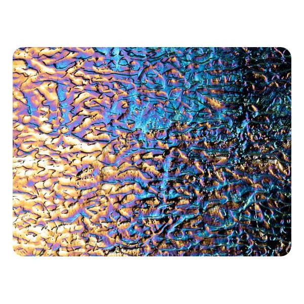 Bullseye Glass Black Opalescent, Granite Texture, Iridescent, 3mm COE90