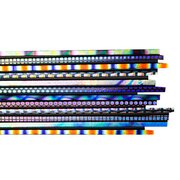 Bullseye Glass Dichroic Sizzle Stix, Black, Mixed Pattern, 6mm width COE90