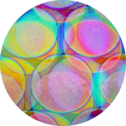 CBS Dichroic Balloons 3 Pattern on Thin Black Glass COE96