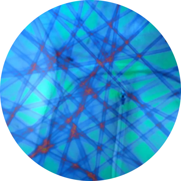 CBS Dichroic Coating Aqua Pixie Stix Pattern on Thin Clear  Glass COE96