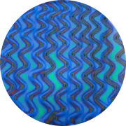 CBS Dichroic Coating Aqua Twizzle Pattern on Thin Black  Glass COE96