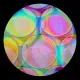 CBS Dichroic Coating Balloons 3 Pattern on Thin Clear Glass COE90
