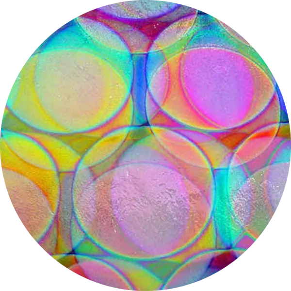 CBS Dichroic Coating Balloons 3 Pattern on Thin Clear  Glass COE96