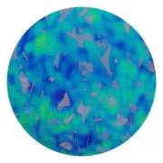 CBS Dichroic Coating  Blue/ Gold Aurora Borealis on Bullseye White Fractures with Clear Streamers COE90
