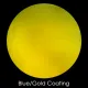 CBS Dichroic Coating Blue/ Gold Fusion Pattern on Oceanside Clear Rainwater Texture Glass COE96