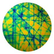 CBS Dichroic Coating Blue/ Gold Pixie Stix Pattern on Thin Black Glass COE90