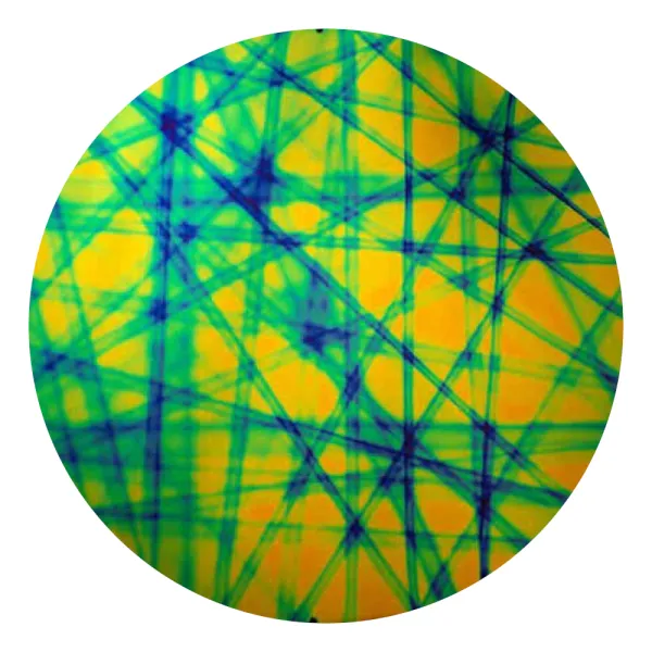 CBS Dichroic Coating Blue/ Gold Pixie Stix Pattern on Thin Black Glass COE90