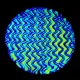 CBS Dichroic Coating Blue/ Gold Twizzle Pattern on Thin Black Glass COE90