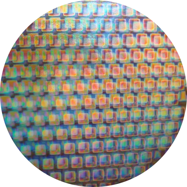 CBS Dichroic Coating Boxes 2 Pattern on Thin Clear Glass COE96