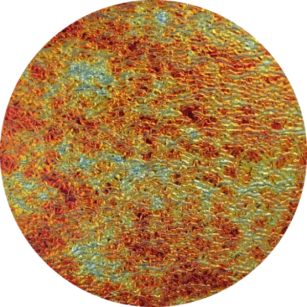 CBS Dichroic Coating Candy Apple Red Aurora Borealis Pattern on Clear Ripple Glass COE96