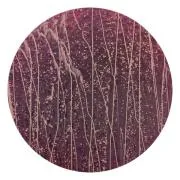 CBS Dichroic Coating Candy Apple Red on Bullseye Vanilla and White Frit with Vanilla and White Streamers Glass COE90