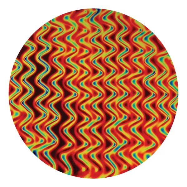 CBS Dichroic Coating Candy Apple Red Twizzle Pattern on Thin Black Glass COE90