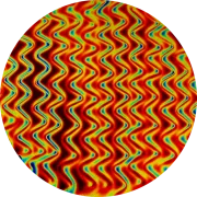 CBS Dichroic Coating Candy Apple Red Twizzle Pattern on thin Black  Glass COE96