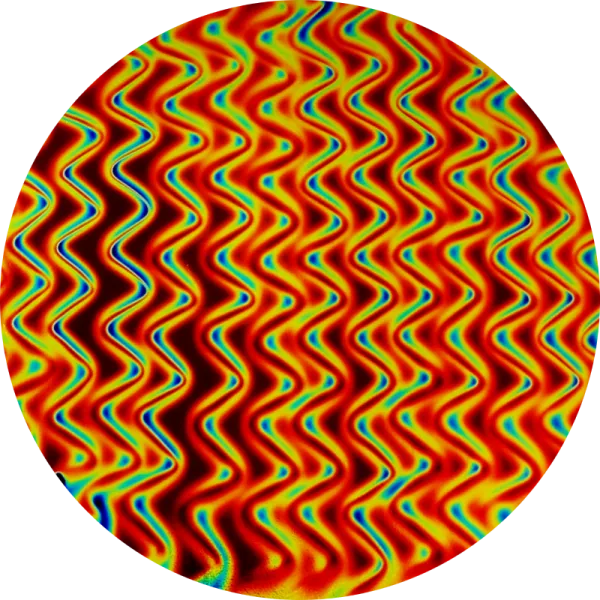 CBS Dichroic Coating Candy Apple Red Twizzle Pattern on thin Black  Glass COE96