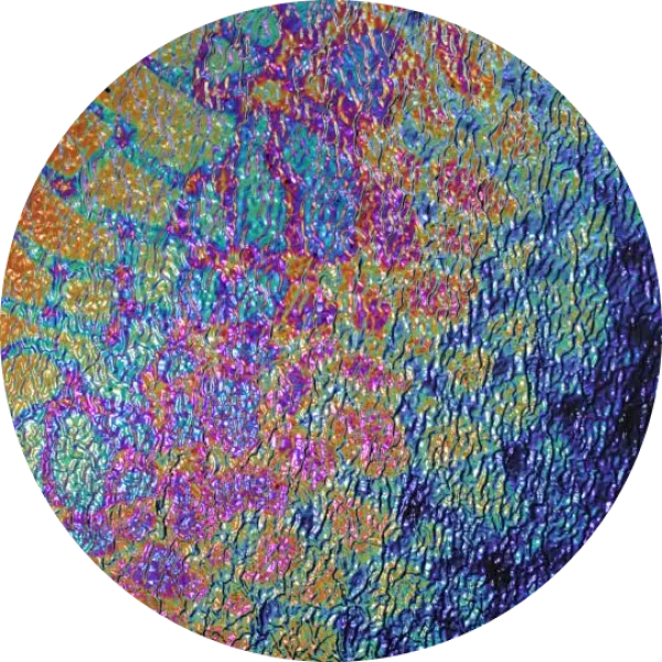 CBS Dichroic Coating Cool Lava Pattern on Black Ripple  Glass COE96